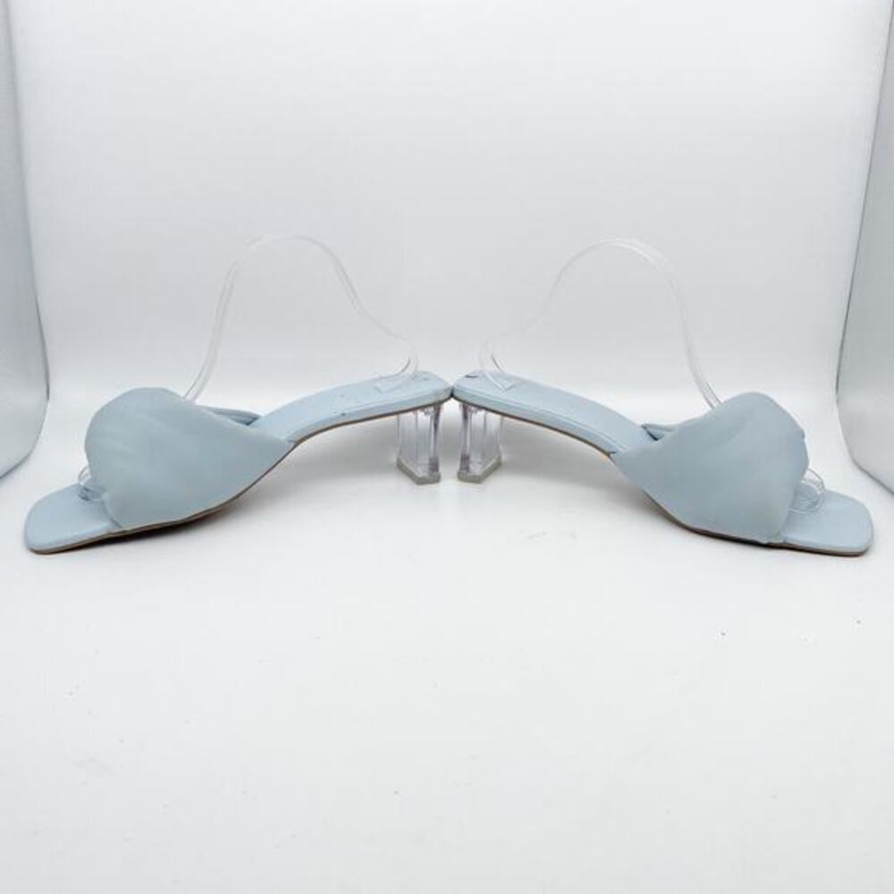 Open Edit Women Cleo 5 Baby Blue Clear Heeled Slide Sandals Size 11M - Picture 6 of 15